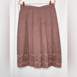 Gorgeous Vintage Mauve pink embroidered skirt One of a kind (10)